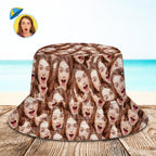 Custom Bucket Hat Unisex Face Mash Bucket Hat Personalize Beach Sports Hat with Pet Face