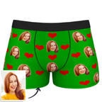personalized face photo heart theme design mens underwear gift for boyfriend