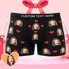 personalized face photo boxer briefs heart theme design gift for boyfriend