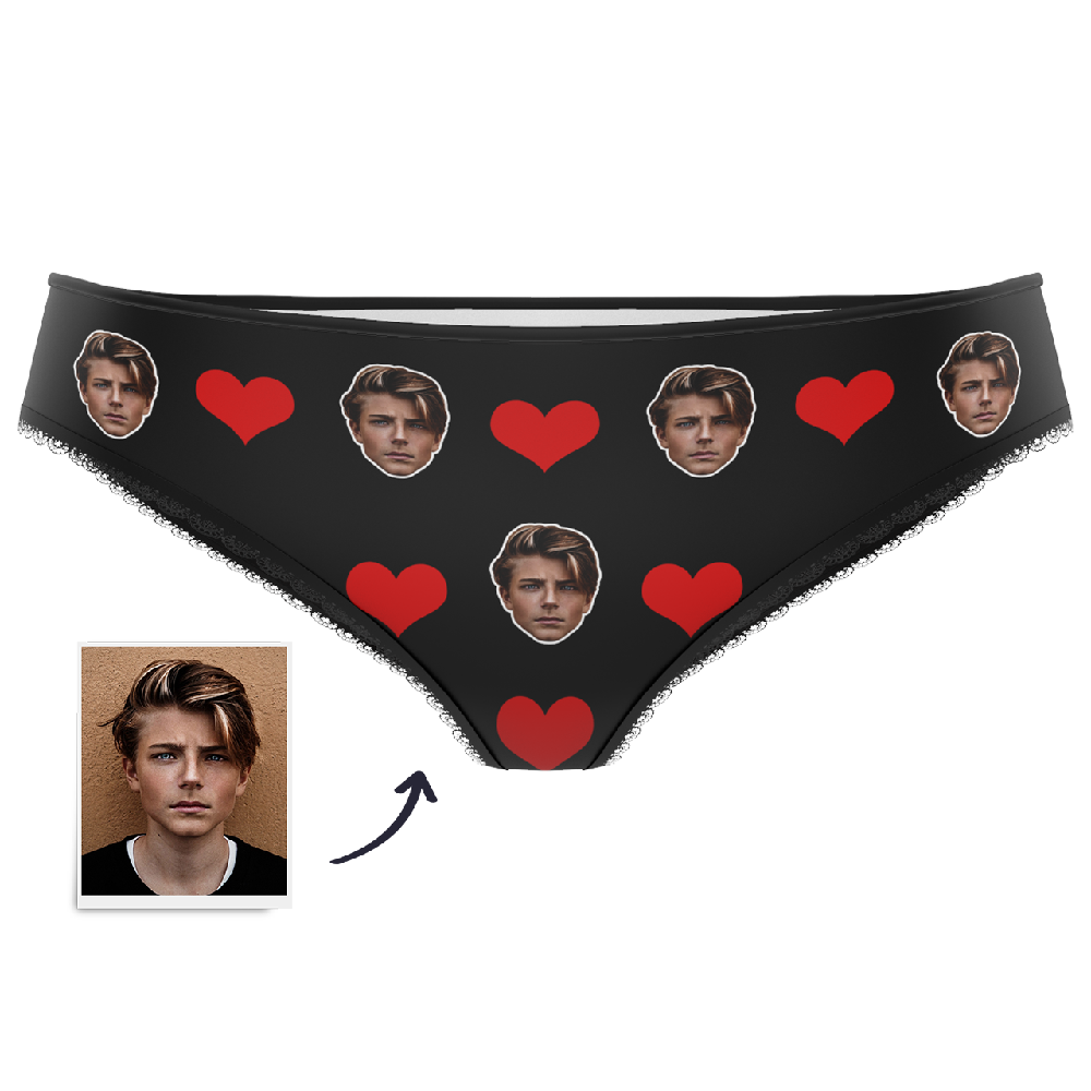 gifts for wife Valentine's Day Gift Heart - Custom Face Panties Underwear detail 3