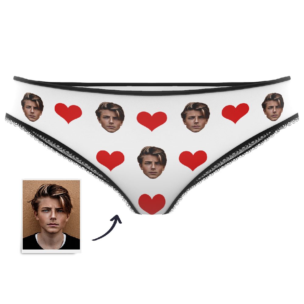 gifts for wife Valentine's Day Gift Heart - Custom Face Panties Underwear detail 2