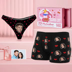 Custom Face Couple Matching Underwear Love Heart Personalized Funny Underwear Valentine's Day Gift