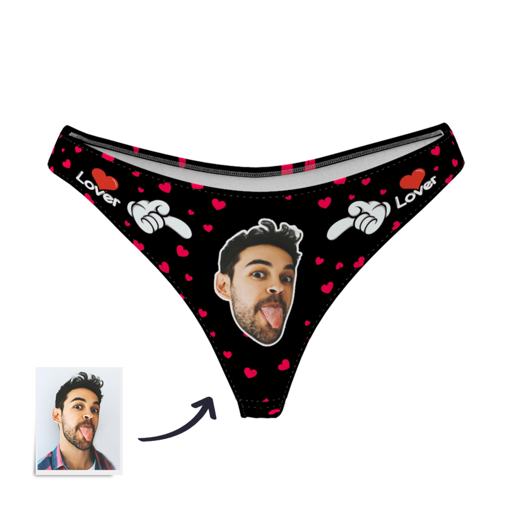 gifts for wife LOVER - WOMEN'S CUSTOM FACE THONG PANTIE UNDERWEAR detail 6