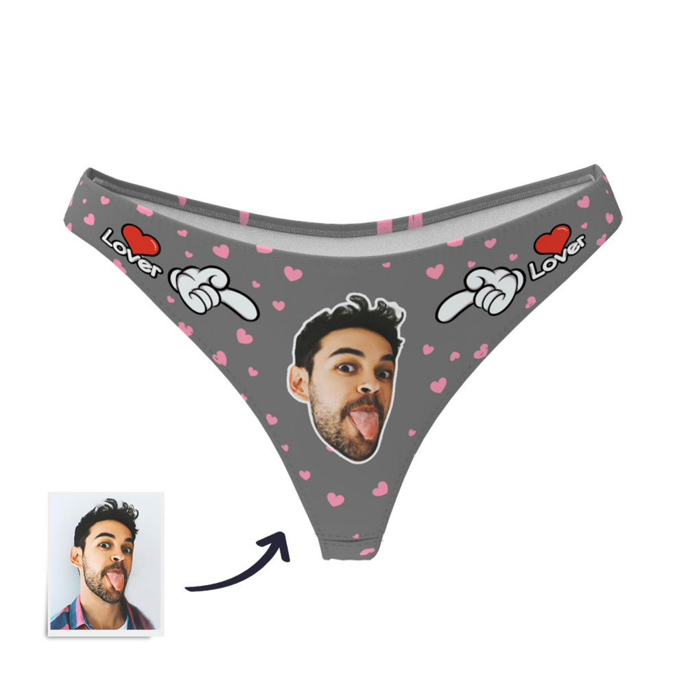 gifts for wife LOVER - WOMEN'S CUSTOM FACE THONG PANTIE UNDERWEAR detail 3
