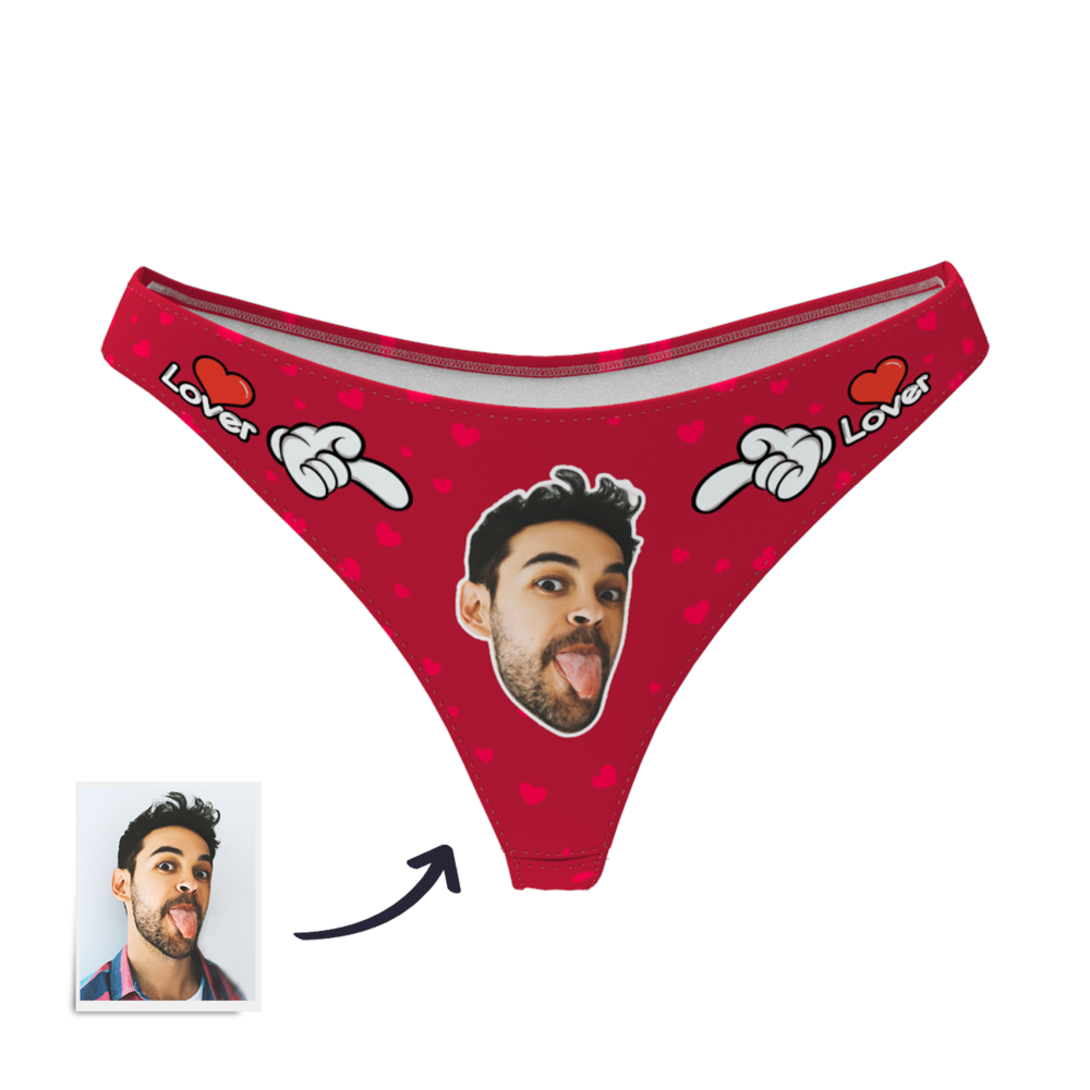 gifts for wife LOVER - WOMEN'S CUSTOM FACE THONG PANTIE UNDERWEAR detail 4
