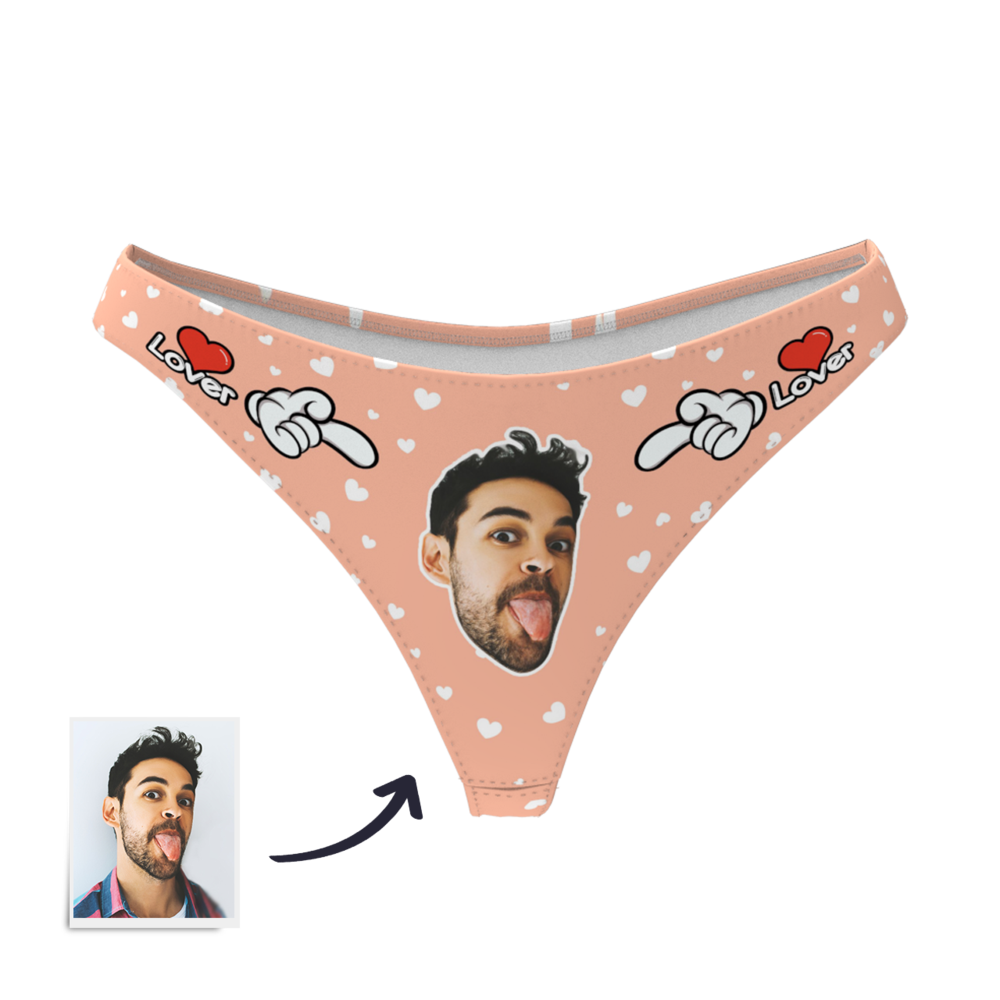 gifts for wife LOVER - WOMEN'S CUSTOM FACE THONG PANTIE UNDERWEAR detail 5