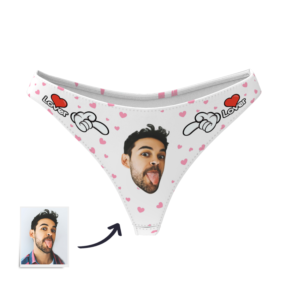 gifts for wife LOVER - WOMEN'S CUSTOM FACE THONG PANTIE UNDERWEAR detail 9