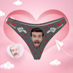 gifts for wife LOVER - WOMEN'S CUSTOM FACE THONG PANTIE UNDERWEAR detail 1