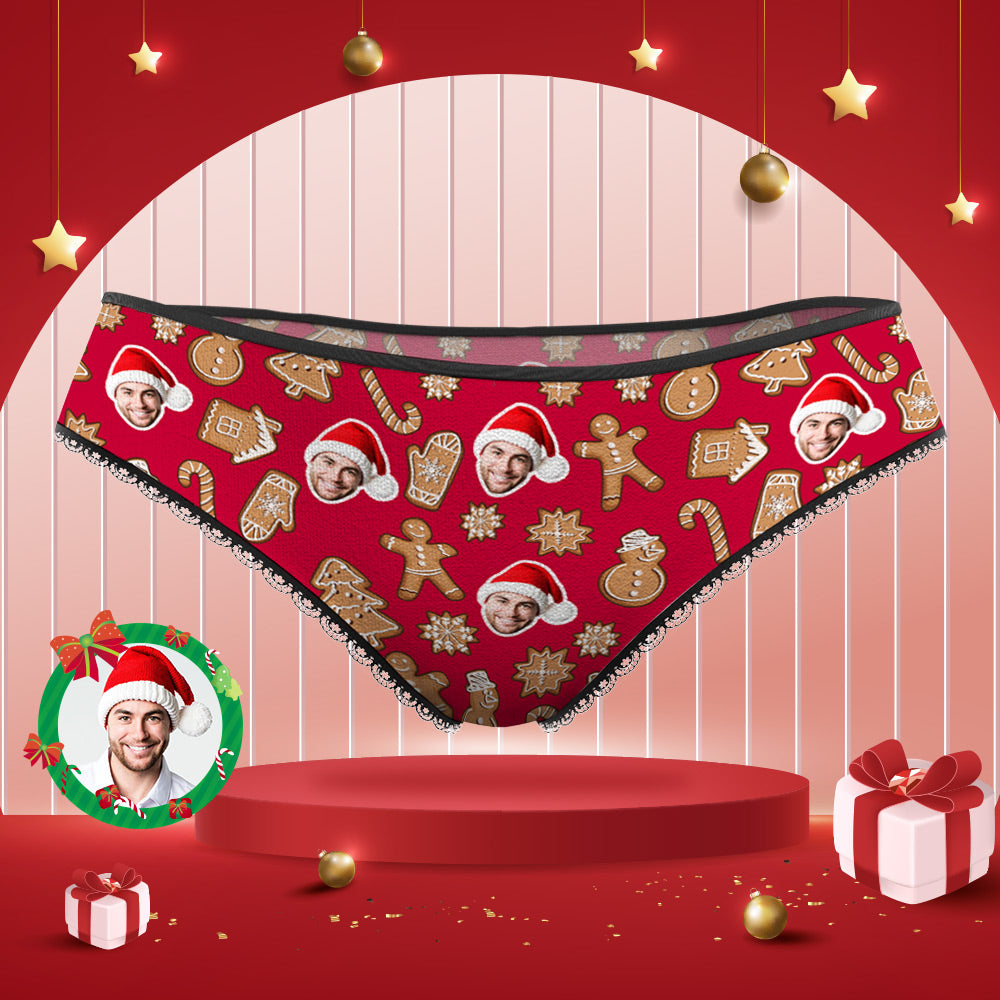 gifts for wife Best Wife Ever - Unique Memento - Face Panties Personalised Christmas Cookies Style Lace Panties for Women - g