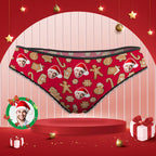 gifts for wife Best Wife Ever - Unique Memento - Face Panties Personalised Christmas Cookies Style Lace Panties for Women - g