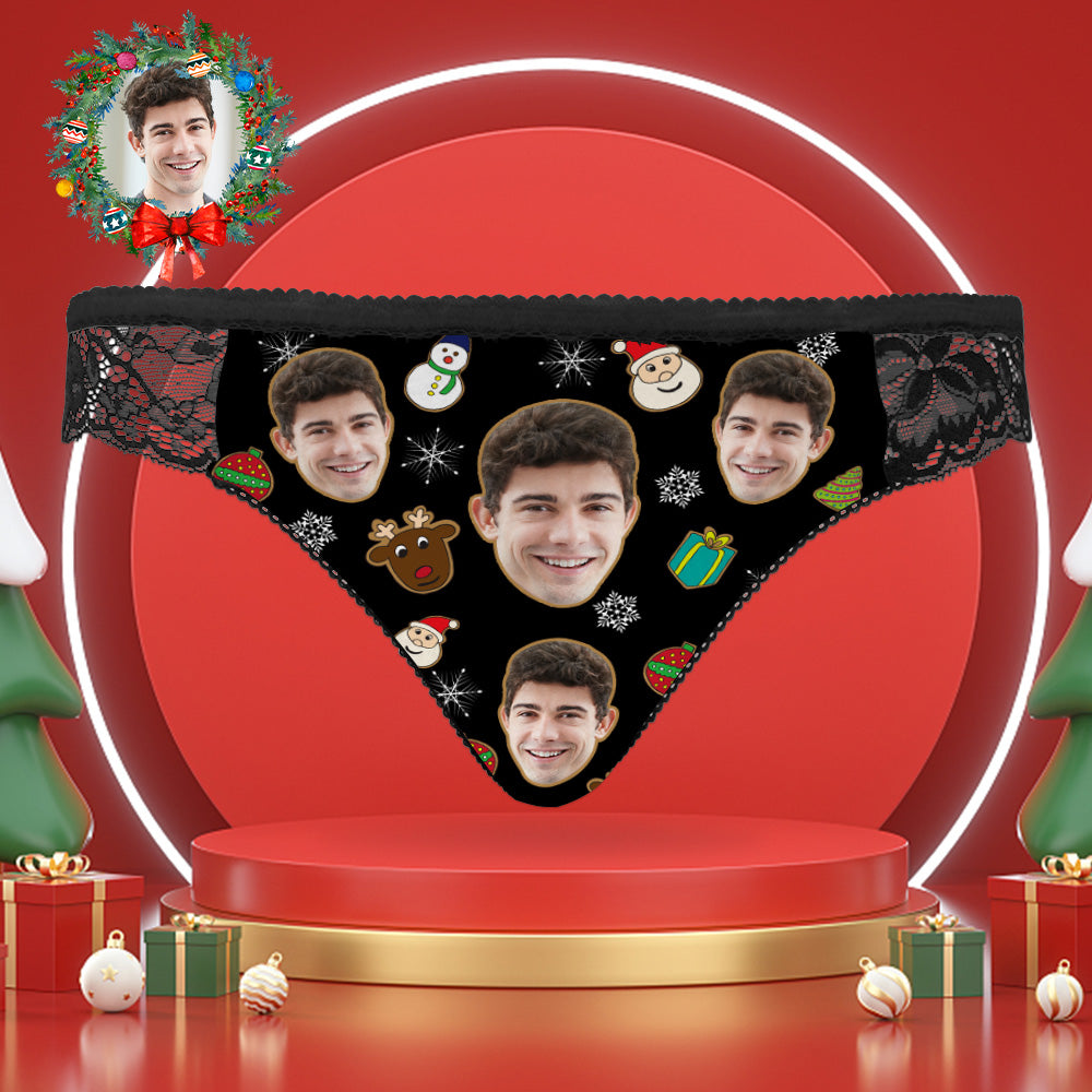 gifts for wife Eternal Love - Unique Memento - Face Lace Panties Personalised Photo Sexy Women Underwear Christmas Gifts - gi