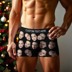 Personalized Big Face Boxer Custom Text Men Underwear Christmas Gift Personalized Photo Funny Valentines Gift