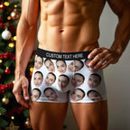 Personalized Big Face Boxer Custom Text Men Underwear Christmas Gift Personalized Photo Funny Valentines Gift