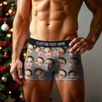 Personalized Big Face Boxer Custom Text Men Underwear Christmas Gift Personalized Photo Funny Valentines Gift