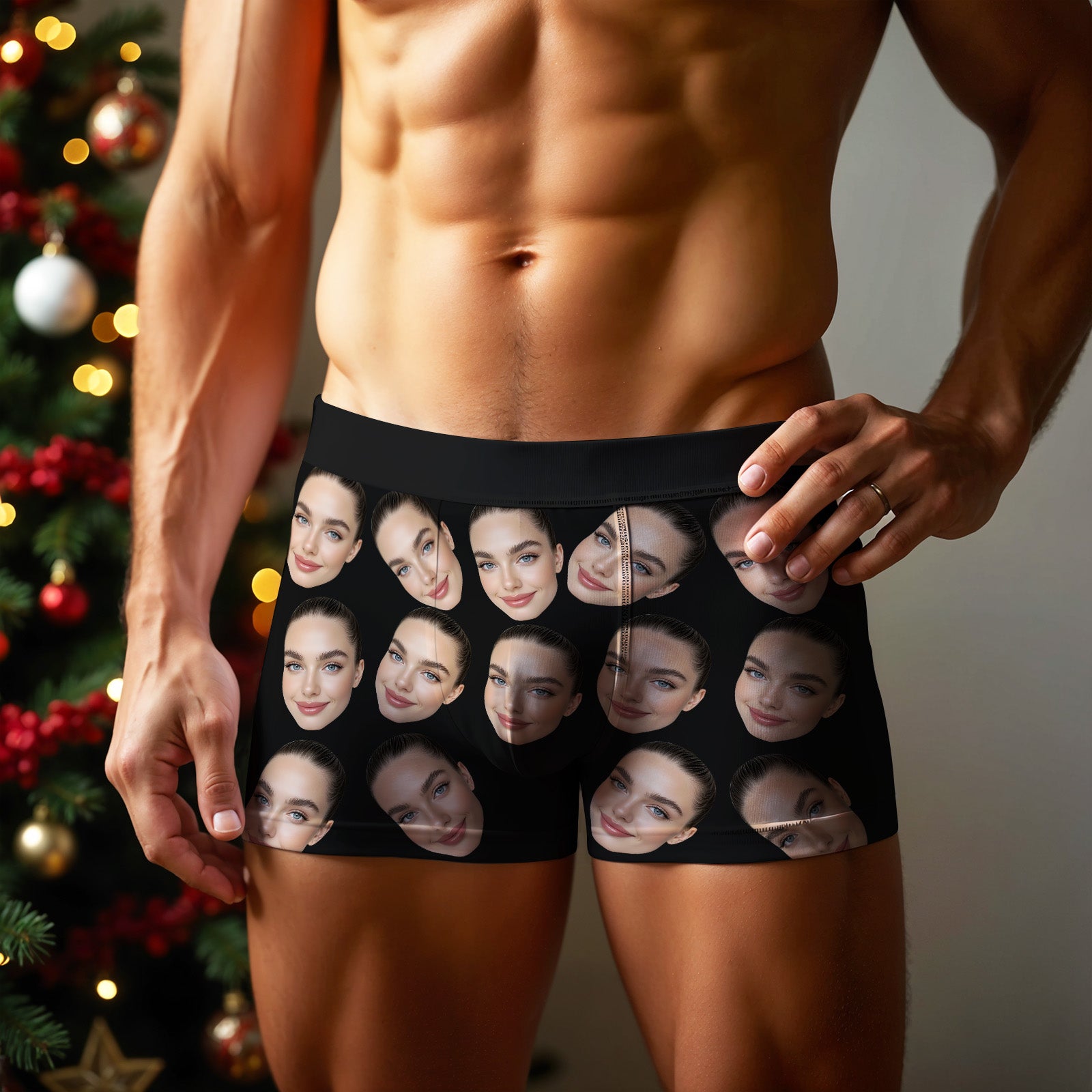 Personalized Big Face Boxer without Custom Belt Text Men Underwear Christmas Gift Personalized Photo Funny Valentines Gift