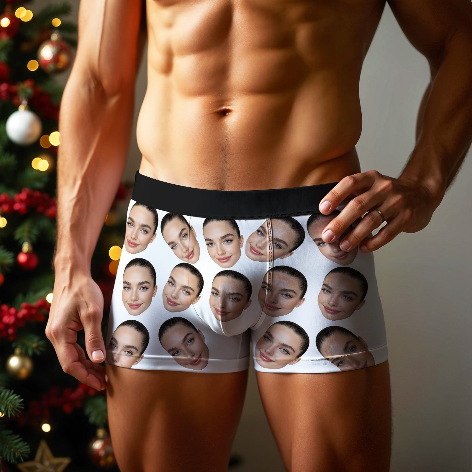 Personalized Big Face Boxer without Custom Belt Text Men Underwear Christmas Gift Personalized Photo Funny Valentines Gift