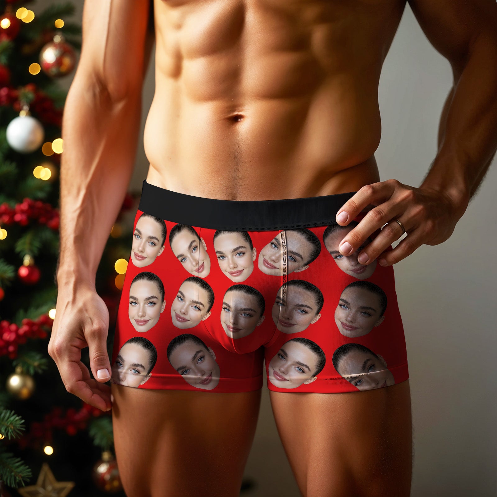 Personalized Big Face Boxer without Custom Belt Text Men Underwear Christmas Gift Personalized Photo Funny Valentines Gift