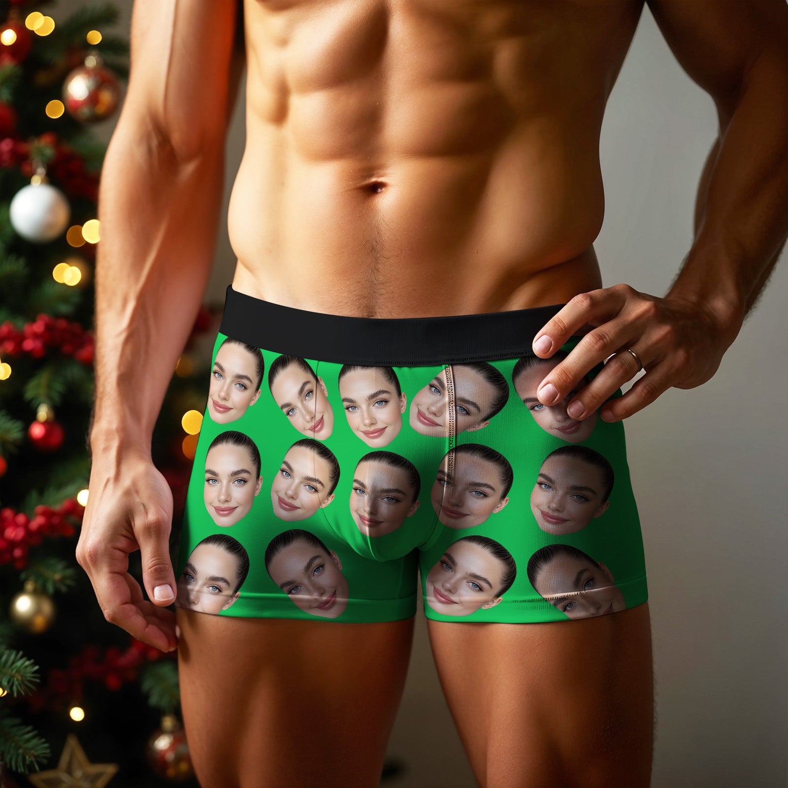 Personalized Big Face Boxer without Custom Belt Text Men Underwear Christmas Gift Personalized Photo Funny Valentines Gift
