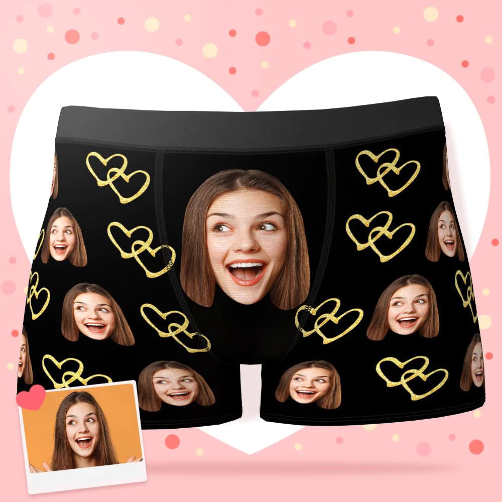 boxer shorts personalized face photo anniversary surprise gift for boyfriend