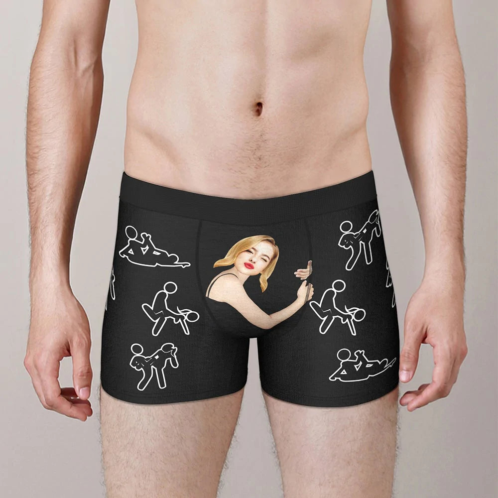 Personalize Face Boxer Custom Sexy Naughty Underwear Gifts for Him