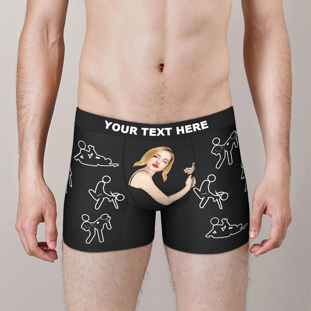 Personalize Face Boxer Custom Sexy Naughty Underwear Gifts for Him