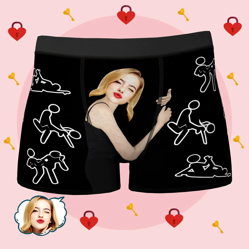 Personalize Face Boxer Custom Sexy Naughty Underwear Gifts for Him