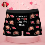 Custom Face Boxer I Licked It So It's Mine Underwear Valentine's Day Gift for Boyfriend