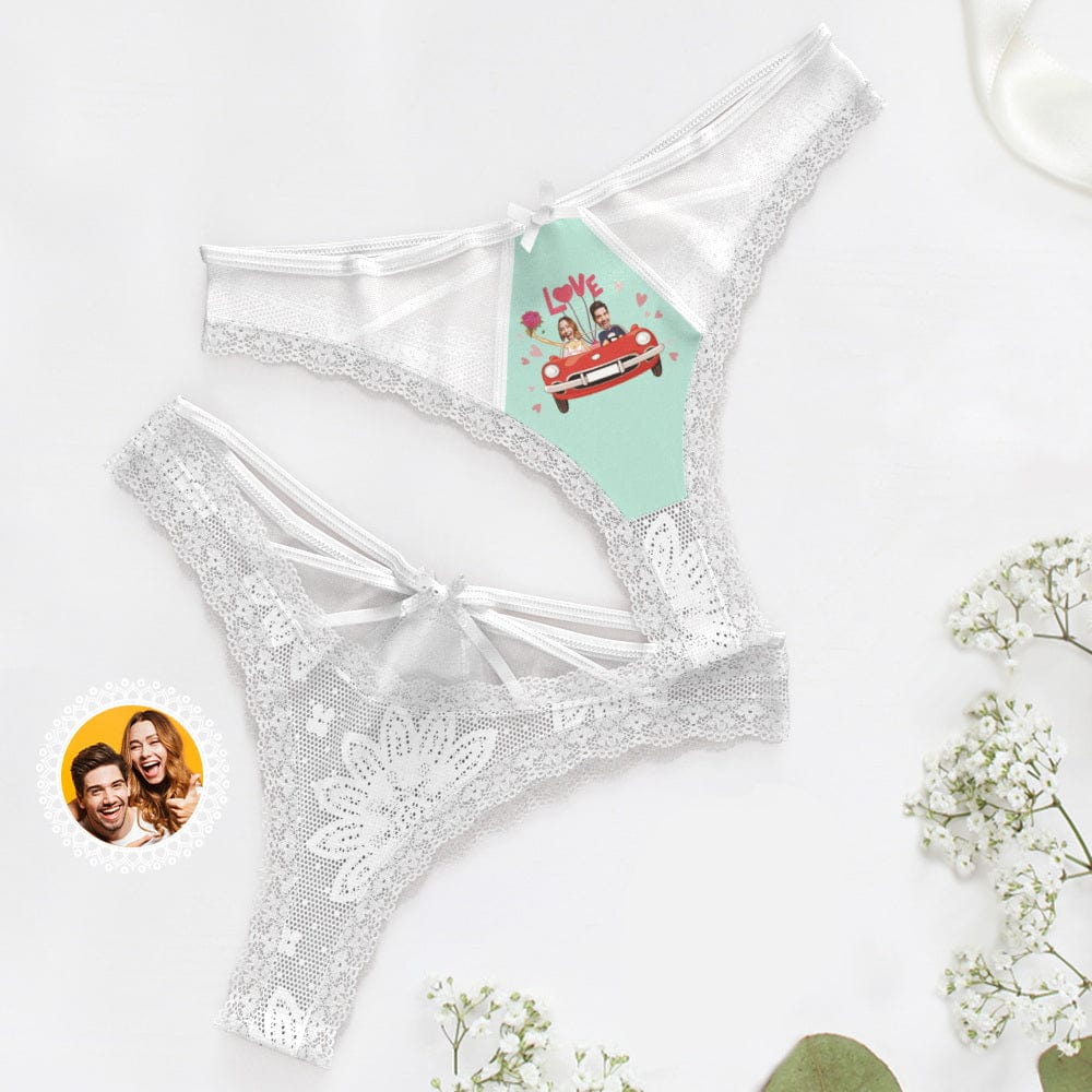 Custom Wedding Face Underwear Custom Lace Thong Wedding Gifts