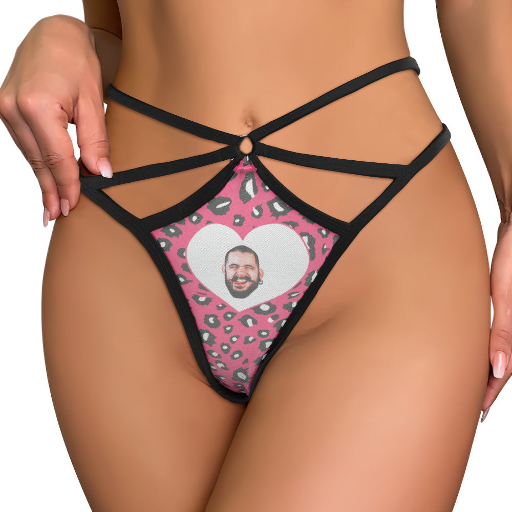 gifts for wife Love Her Always - Personalized Keepsake - Face Thong Leopard Prints Pink Funny Sexy Thongs Personalized Female