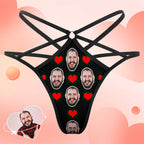 Custom Face Thong Red Heart Funny Sexy Thongs Personalized Gift for Her