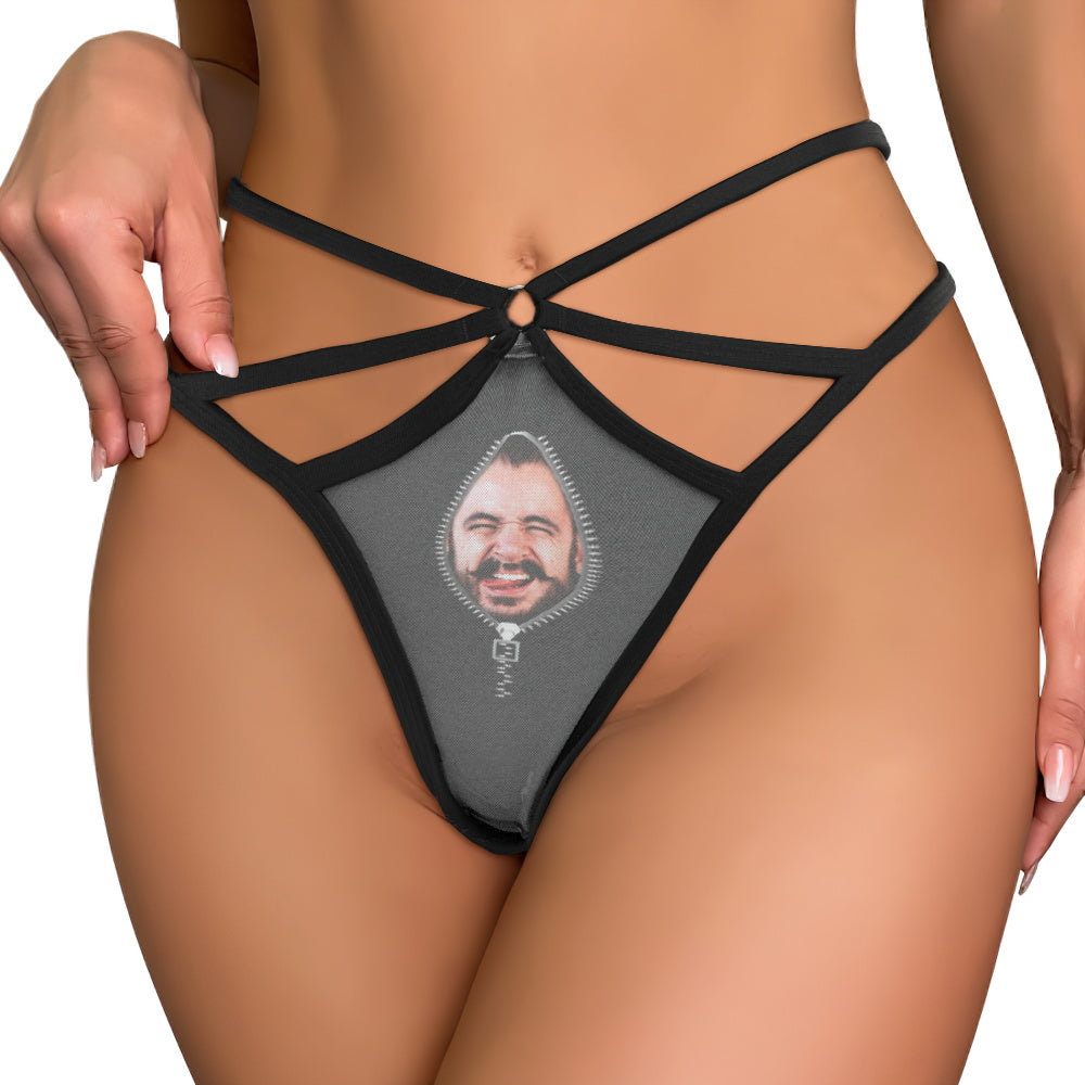 gifts for wife Cherish Every Moment - Heartfelt Gift - Face Thong Personalized Zipper Photo Women's Funny Thongs Female Boxer