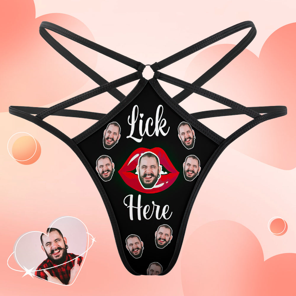 gifts for wife Love Her Always - Personalized Keepsake - Face Thong Personalized Red Kiss Women's Funny Thongs Gift for Her -