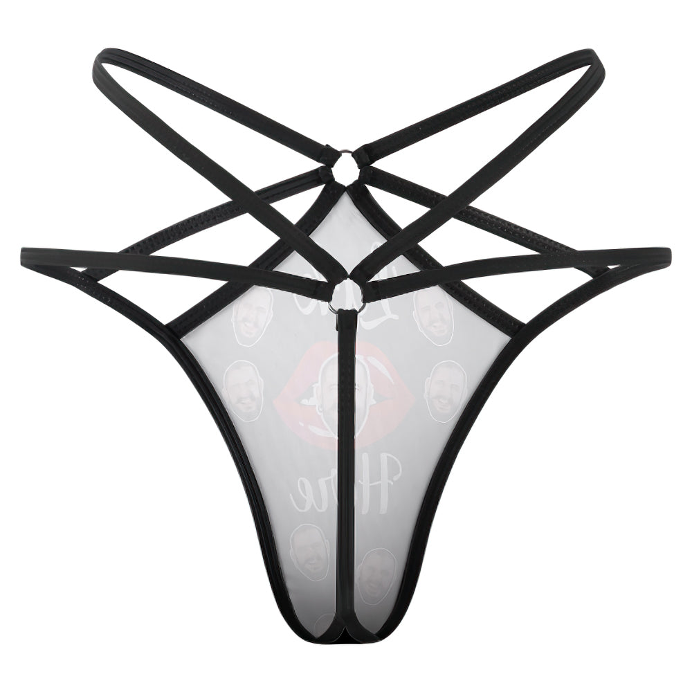 gifts for wife Love Her Always - Personalized Keepsake - Face Thong Personalized Red Kiss Women's Funny Thongs Gift for Her -
