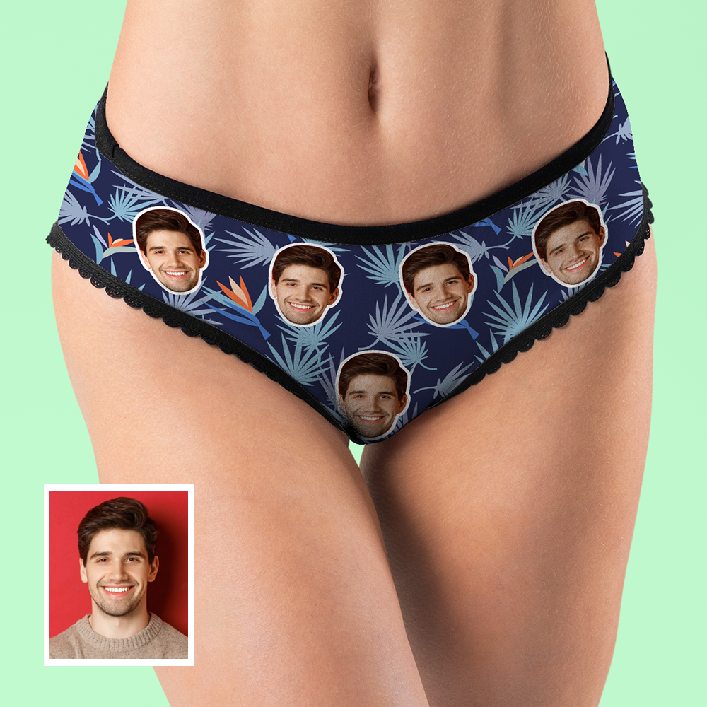 Custom Photo Underwear Bird of Paradise Women's Boxer Creative Gift for Her