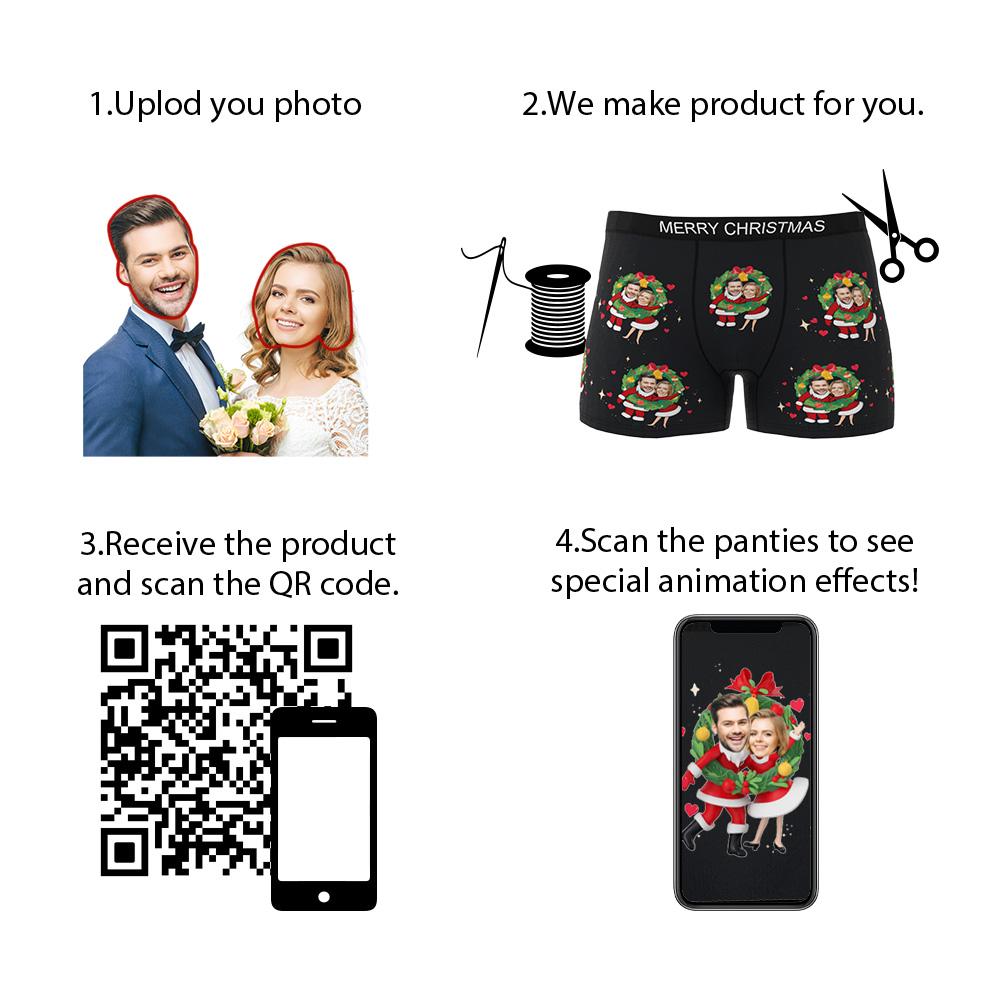 personalized face photo mens underwear holiday surprise gift for boyfriend custom style