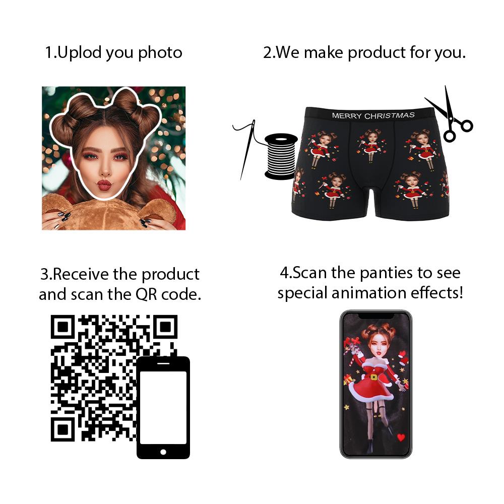 mens underwear personalized face photo holiday surprise gift for boyfriend custom style