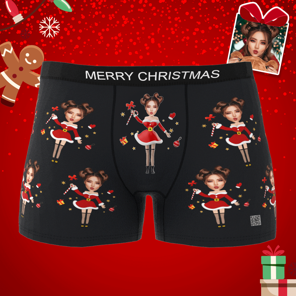 personalized face photo mens underwear holiday surprise gift for boyfriend custom style