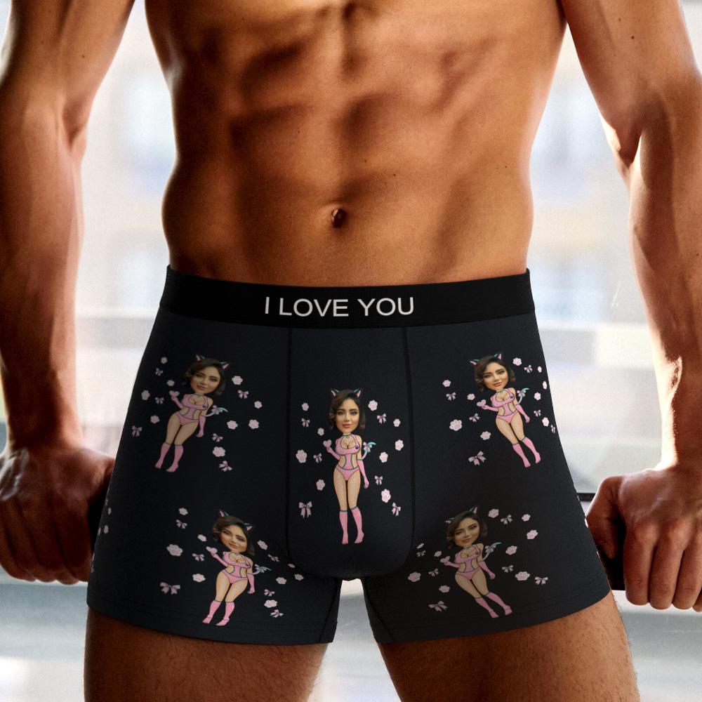 personalized photo mens underwear soft stretch comfort gift for boyfriend custom style