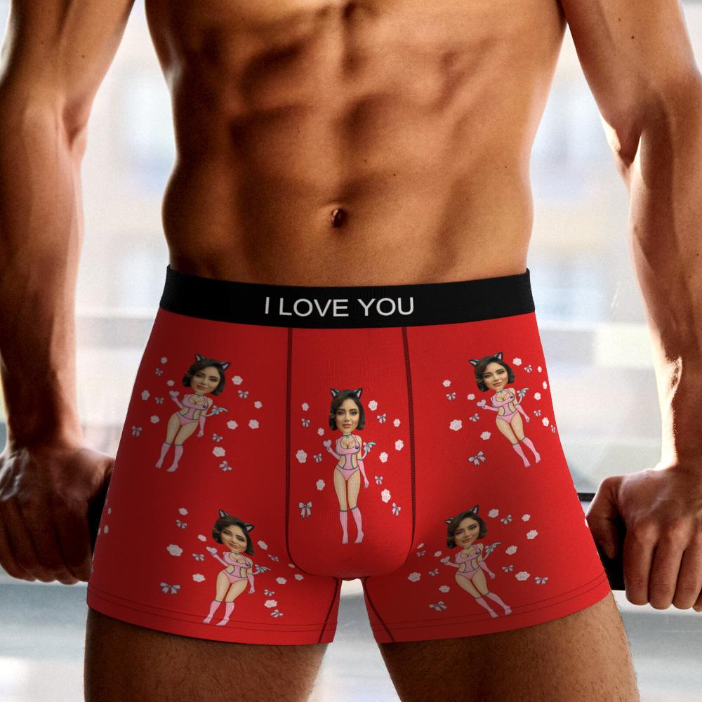 mens underwear personalized photo anniversary surprise gift for boyfriend custom style