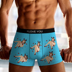 Custom Photo Boxer Bunny Girl Underwear Men's Underwear Gift For Boyfriend AR View Valentine's Day Gift