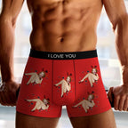 Custom Photo Boxer Bunny Girl Underwear Men's Underwear Gift For Boyfriend AR View Valentine's Day Gift