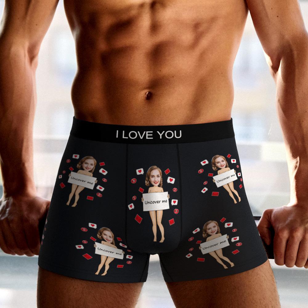 personalized photo mens underwear soft stretch comfort gift for boyfriend custom style