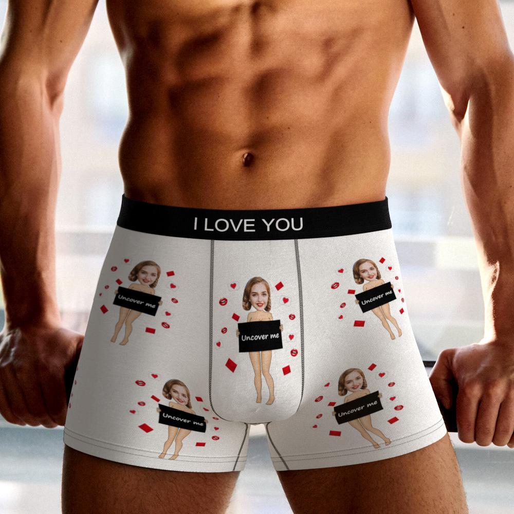 personalized photo mens underwear anniversary surprise gift for boyfriend custom style