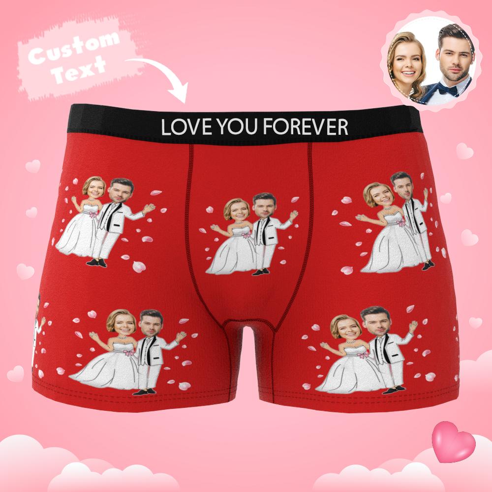 Custom Photo Boxer Double Wedding Underwear Men's Underwear Gift For Boyfriend AR View