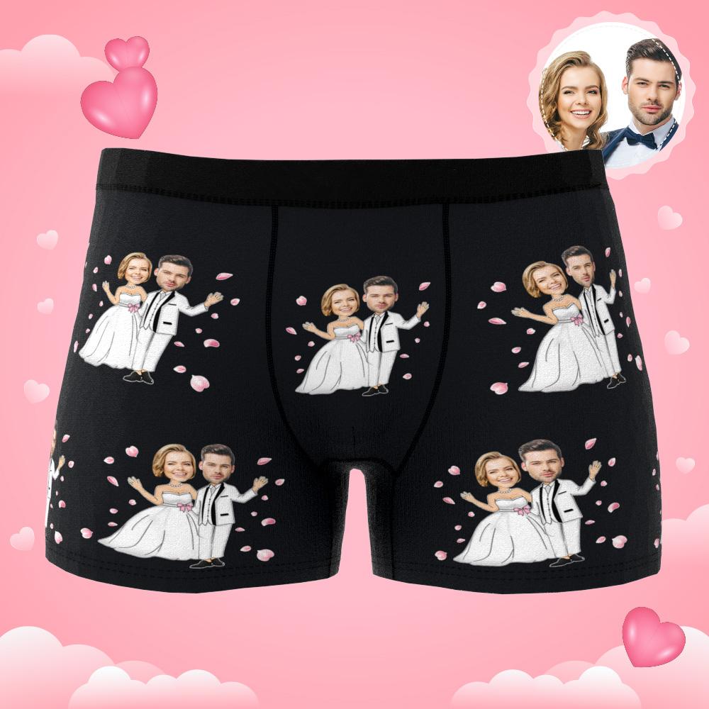 Custom Photo Boxer Double Wedding Underwear Men's Underwear Gift For Boyfriend AR View