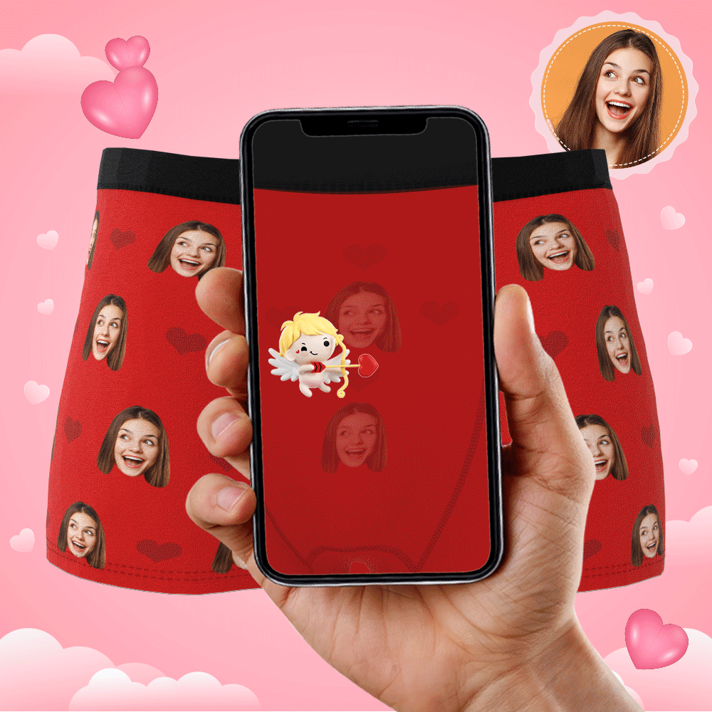mens underwear heart theme design gift for boyfriend