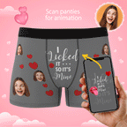 Custom Photo Boxer, Funny Face Boxer It's Mine AR View with Package