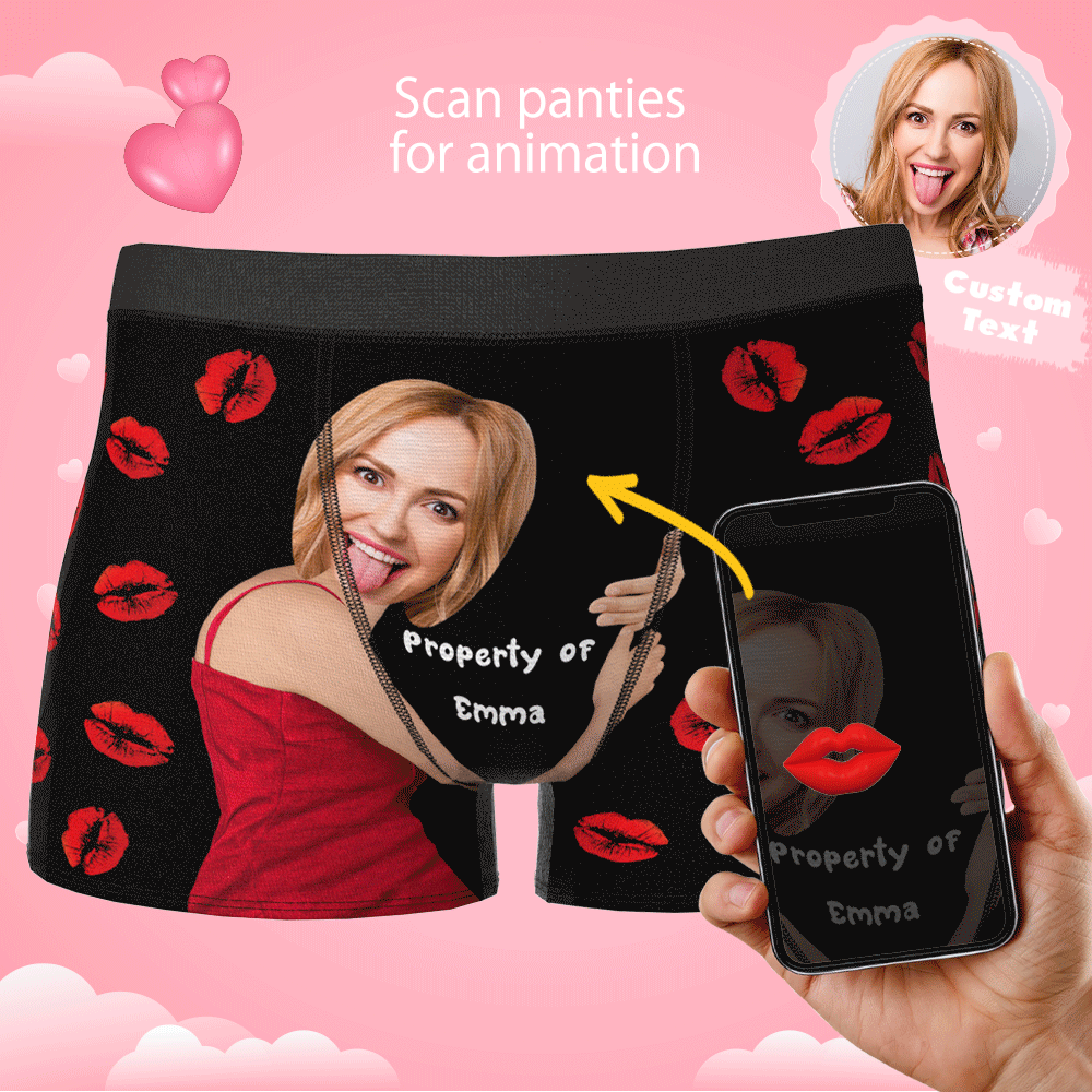 boxer briefs personalized face and name funny romantic gift for boyfriend