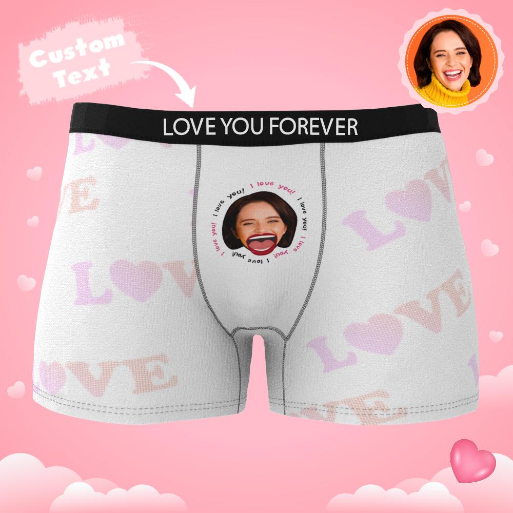 Custom Photo Boxer Kiss Underwear Men's Underwear Gift For Boyfriend AR View