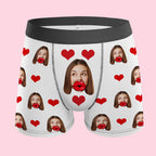 personalized face photo mens underwear lip print detail gift for boyfriend